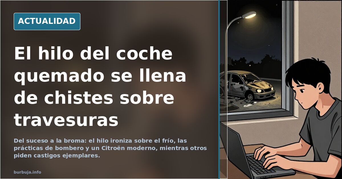 El hilo del coche quemado se llena de chistes sobre travesuras