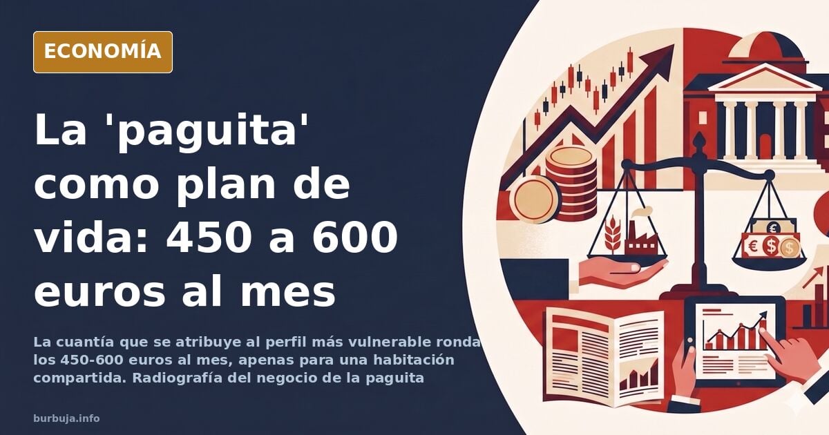 Ilustración editorial de un expediente de prestación social con calculadora y monedas sobre una mesa