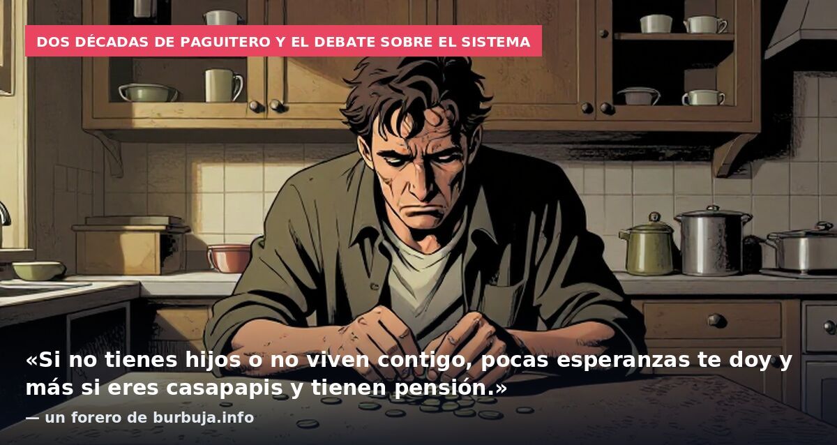 Dos décadas de paguitero y el debate sobre el sistema: «Si no tienes hijos o no viven contigo, pocas esperanzas te doy y más si eres casapapis y tienen pensión.» — un forero de burbuja.info