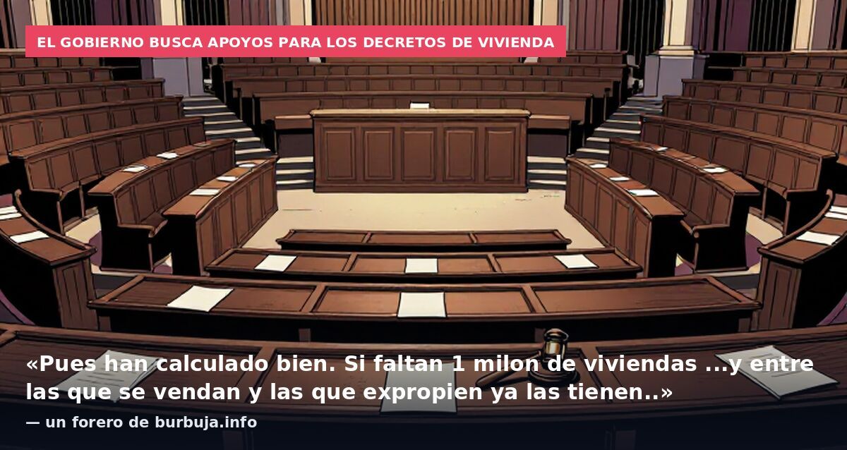 El Gobierno busca apoyos para los decretos de vivienda: «Pues han calculado bien. Si faltan 1 milon de viviendas ...y entre las que se vendan y las que expropien ya las tienen..» — un forero de burbuja.info