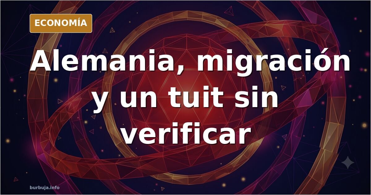 Captura de un tuit sin verificar sobre una supuesta campaña del Gobierno de Alemania que promueve la migración abierta