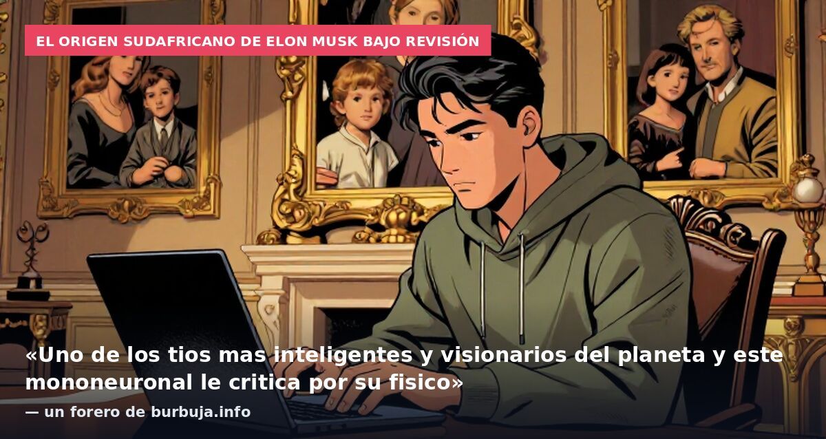 El origen sudafricano de Elon Musk bajo revisión: «Uno de los tios mas inteligentes y visionarios del planeta y este mononeuronal le critica por su fisico» — un forero de burbuja.info