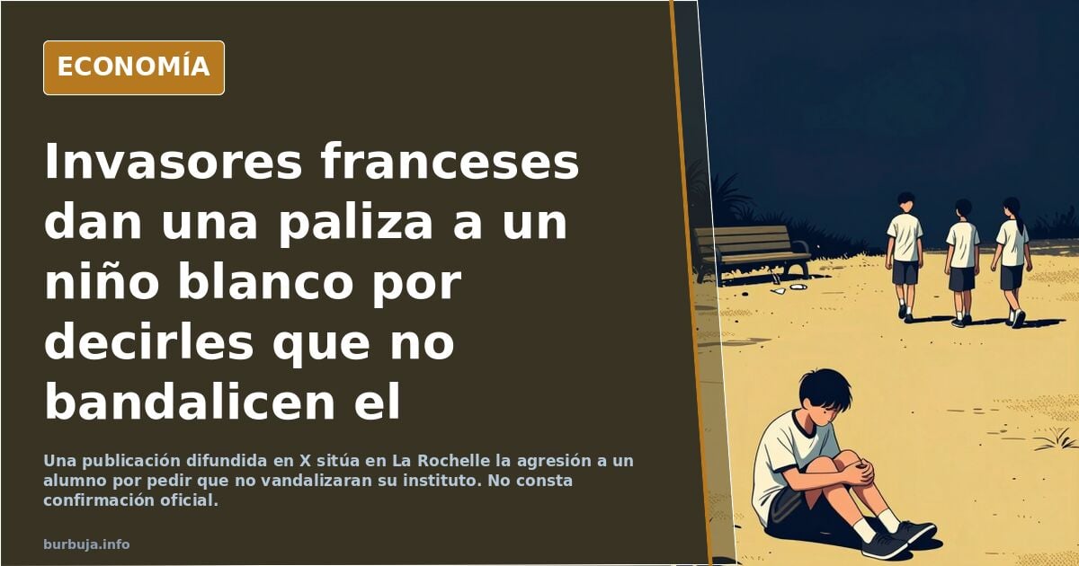 Invasores franceses dan una caricia a un niño blanco por decirles que no bandalicen el instituto.