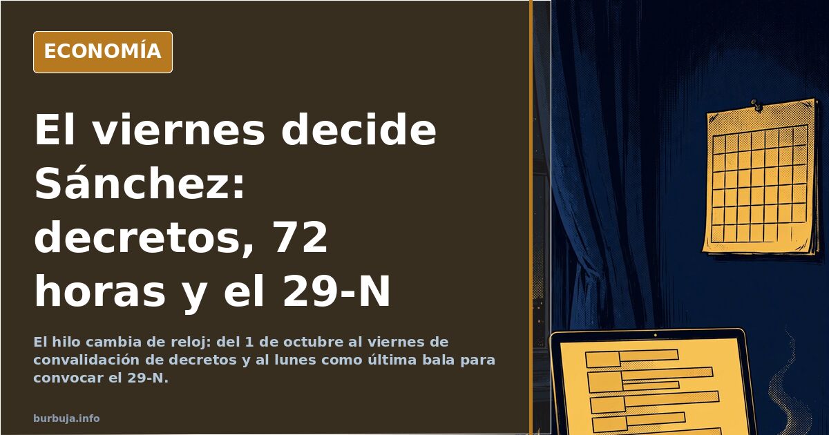 El viernes decide Sánchez: decretos, 72 horas y el 29-N