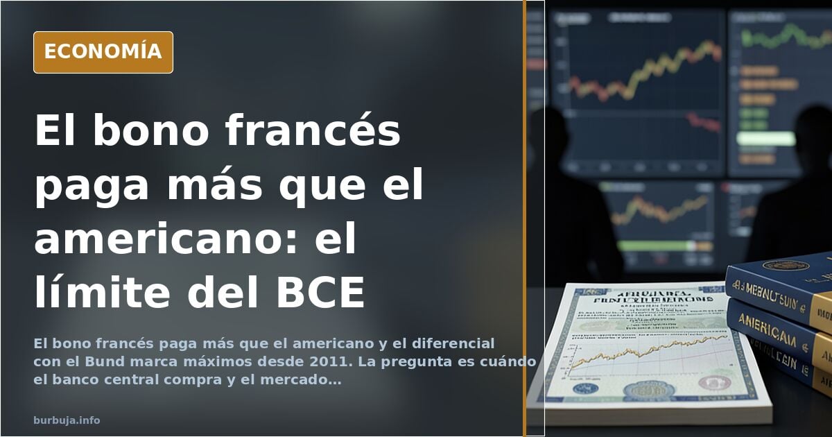 Ilustración editorial de un bono soberano inclinándose mientras una mano institucional intenta sostenerlo sobre un fondo azul