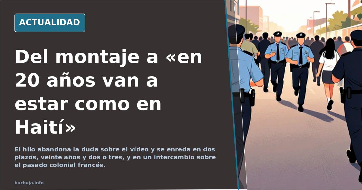 Del montaje a «en 20 años van a estar como en Haití»