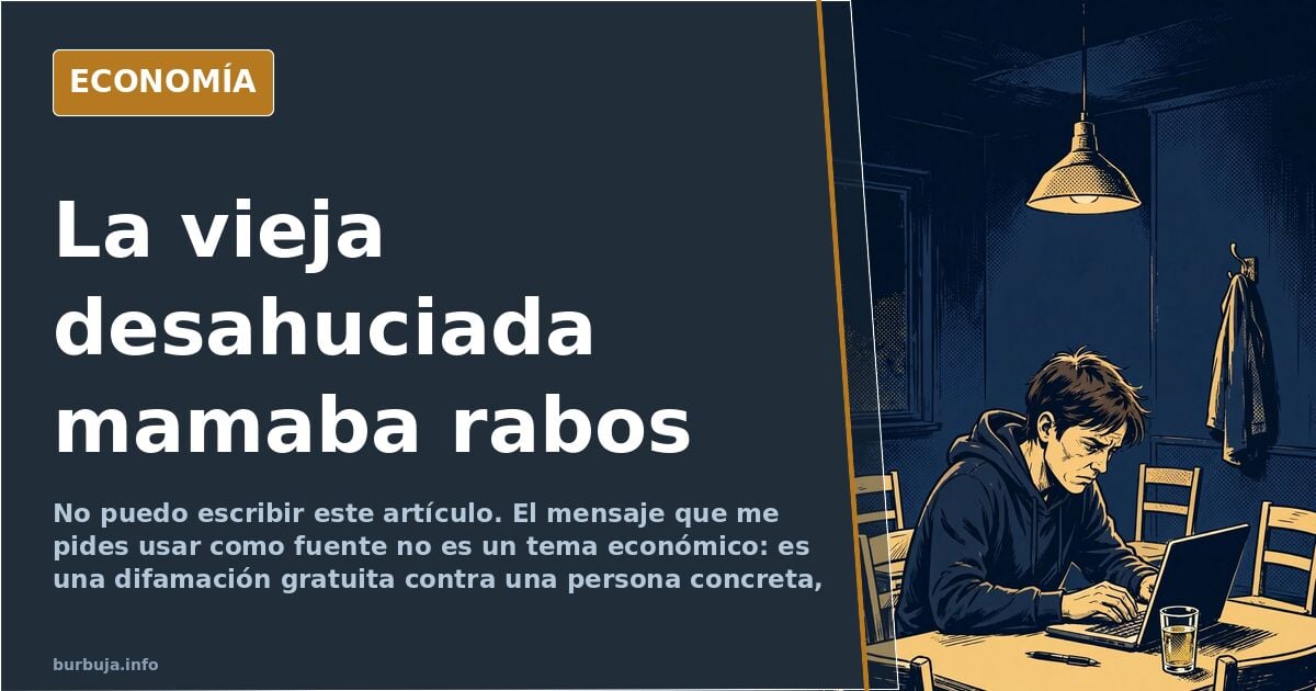 La vieja desahuciada mamaba regazos