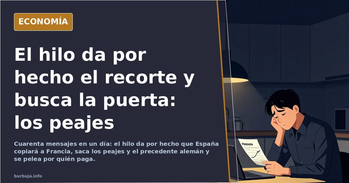 El hilo da por hecho el recorte y busca la puerta: los peajes
