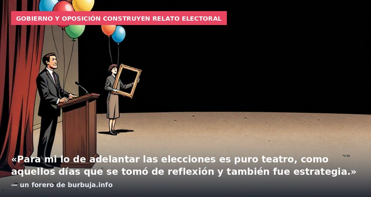 Gobierno y oposición construyen relato electoral: «Para mi lo de adelantar las elecciones es puro teatro, como aquellos días que se tomó de reflexión y también fue estrategia.» — un forero de burbuja.info