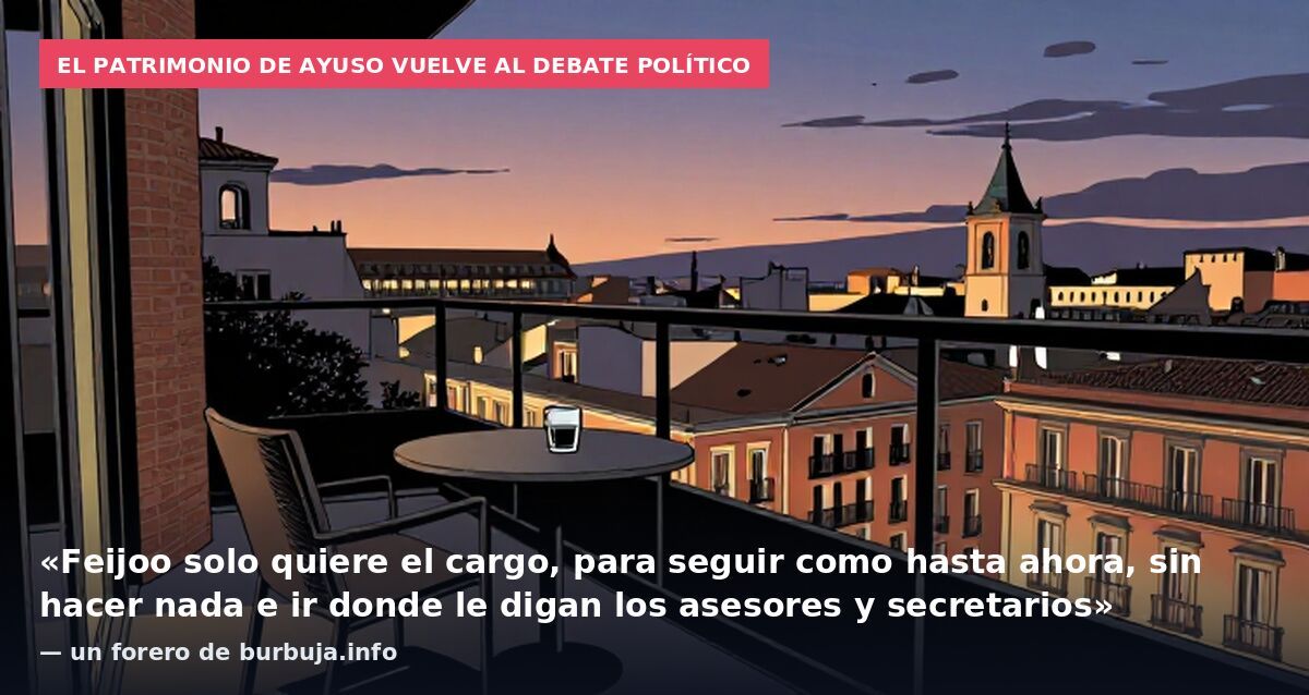 El patrimonio de Ayuso vuelve al debate político: «Feijoo solo quiere el cargo, para seguir como hasta ahora, sin hacer nada e ir donde le digan los asesores y secretarios» — un forero de burbuja.info