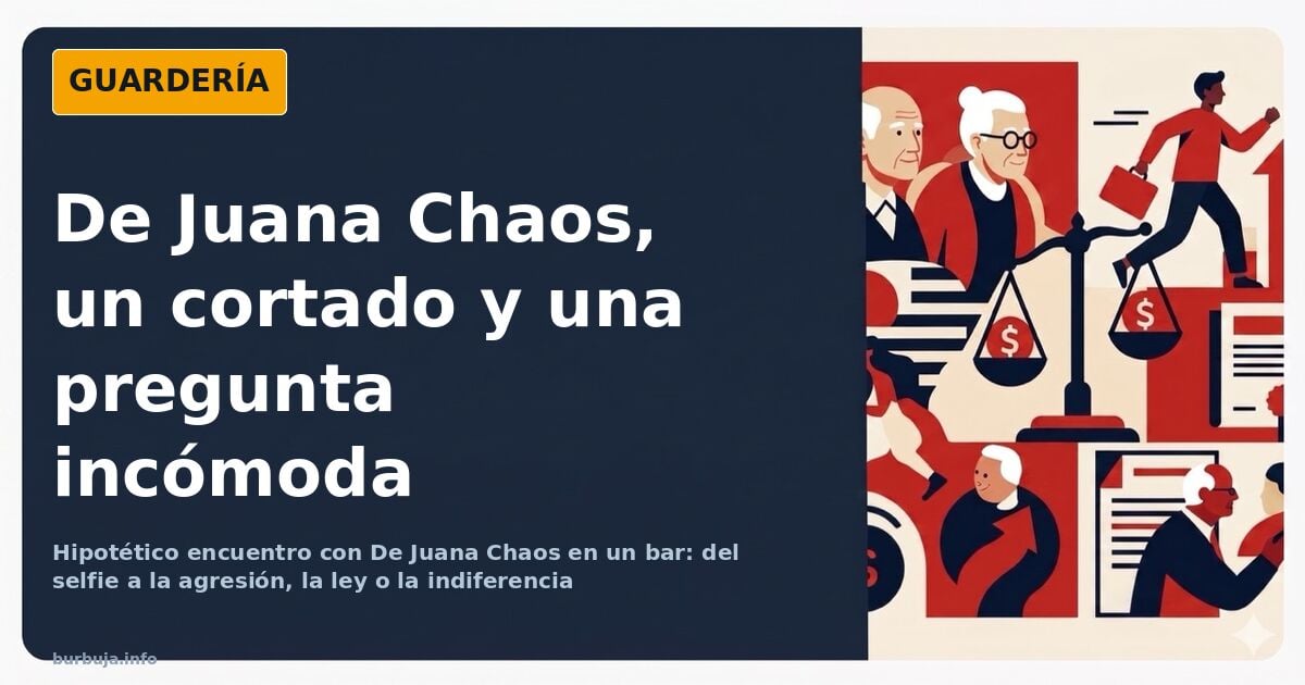 Bar de barrio con un cliente solo al fondo junto a un cortado, escena ilustrada sobre el dilema de De Juana Chaos