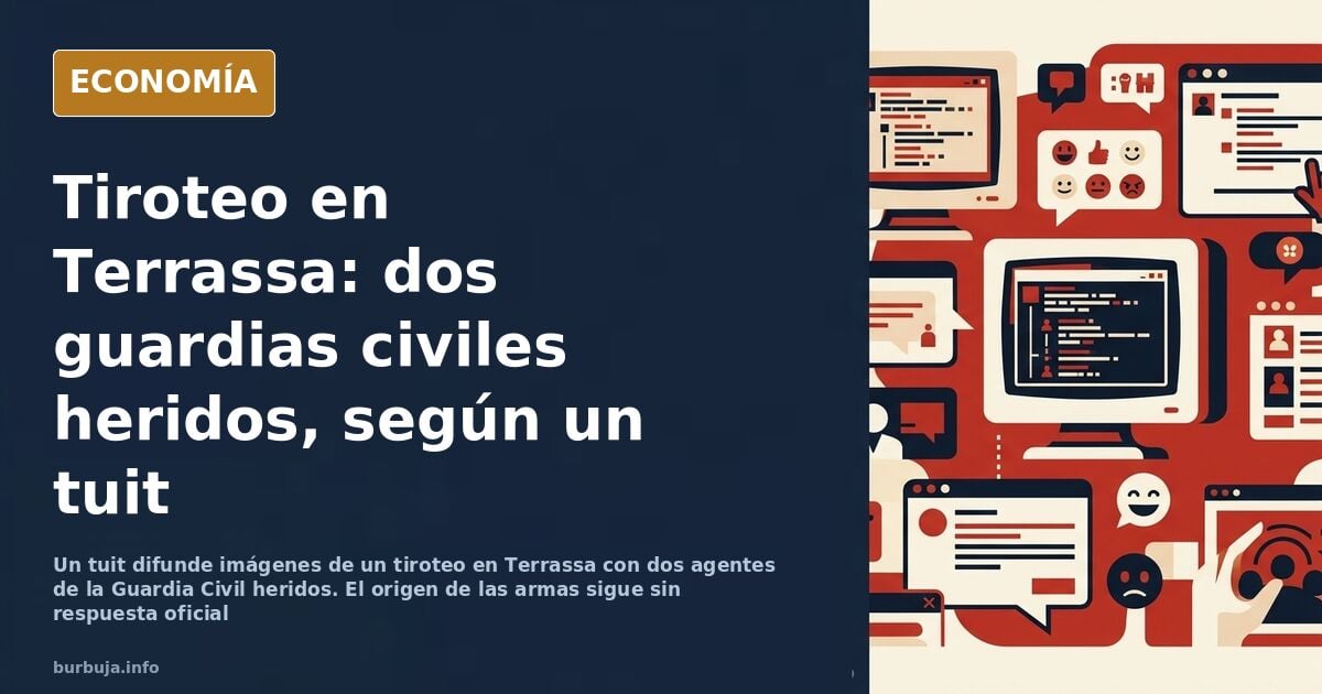 Imagen difundida en redes sociales del tiroteo en Terrassa, donde resultaron heridos dos agentes de la Guardia Civil
