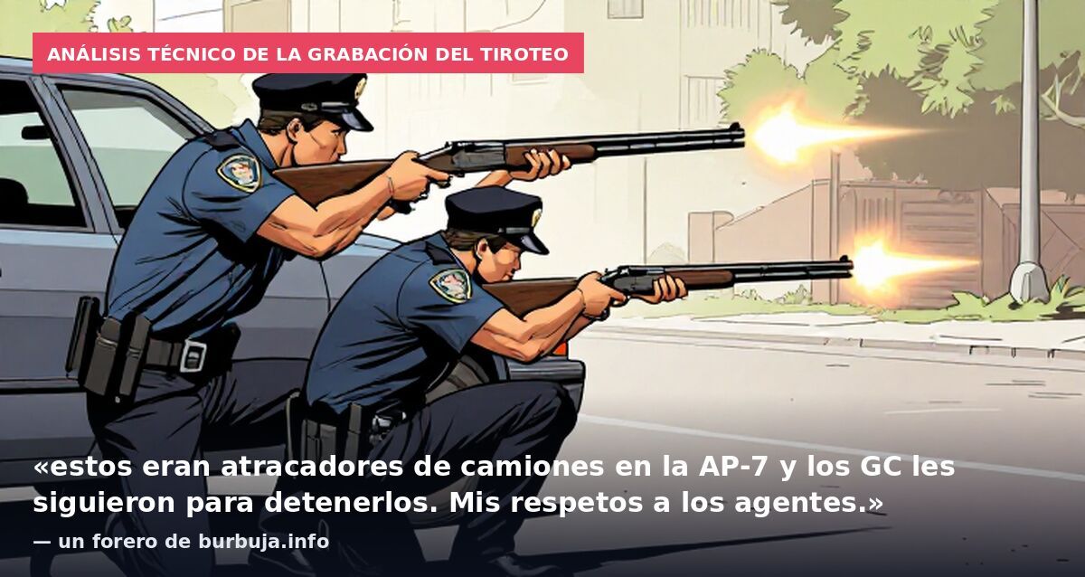 Análisis técnico de la grabación del tiroteo: «estos eran atracadores de camiones en la AP-7 y los GC les siguieron para detenerlos. Mis respetos a los agentes.» — un forero de burbuja.info