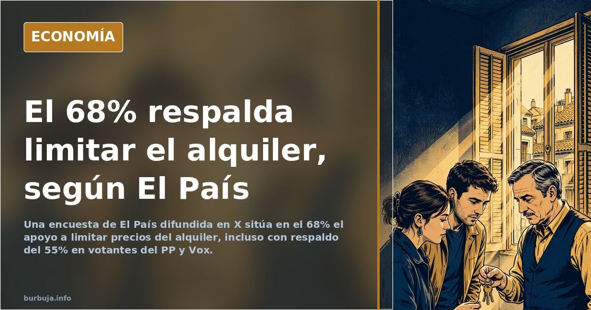 El 68% de los encuestados por El País aboga por limitar los precios del alquiler