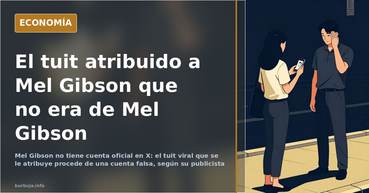 Perfil falso en una red social con un mensaje viral atribuido al actor Mel Gibson