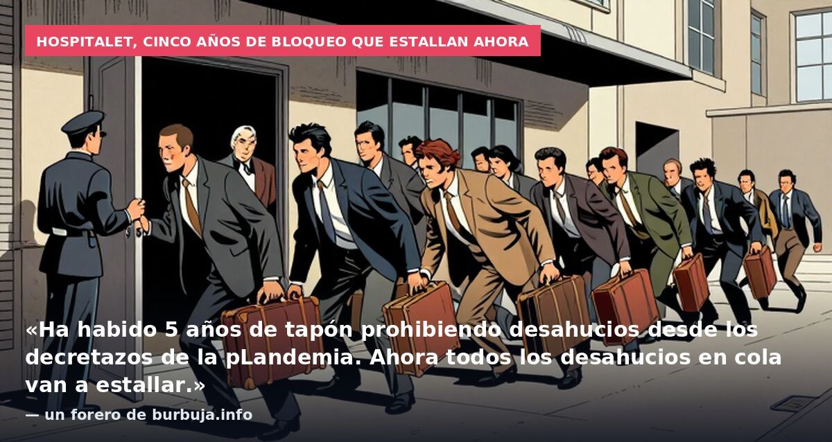 Hospitalet, cinco años de bloqueo que estallan ahora: «Ha habido 5 años de tapón prohibiendo desahucios desde los decretazos de la pLandemia. Ahora todos los desahucios en cola van a estallar.» — un forero de burbuja.info