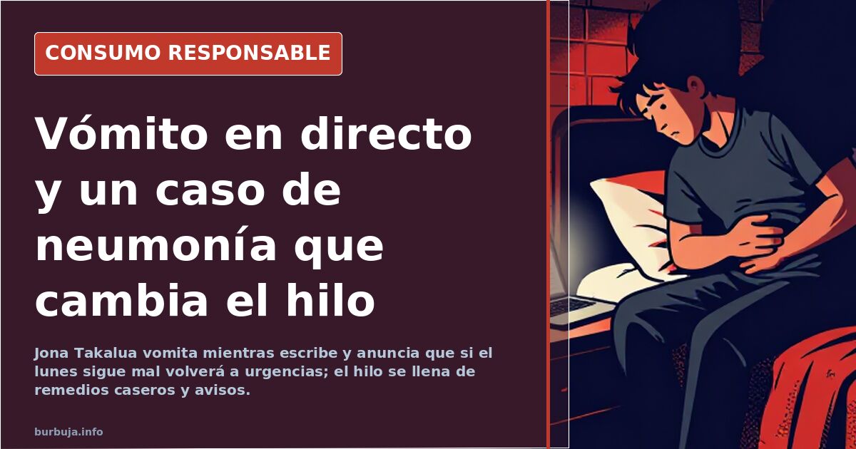 Vómito en directo y un caso de neumonía que cambia el hilo