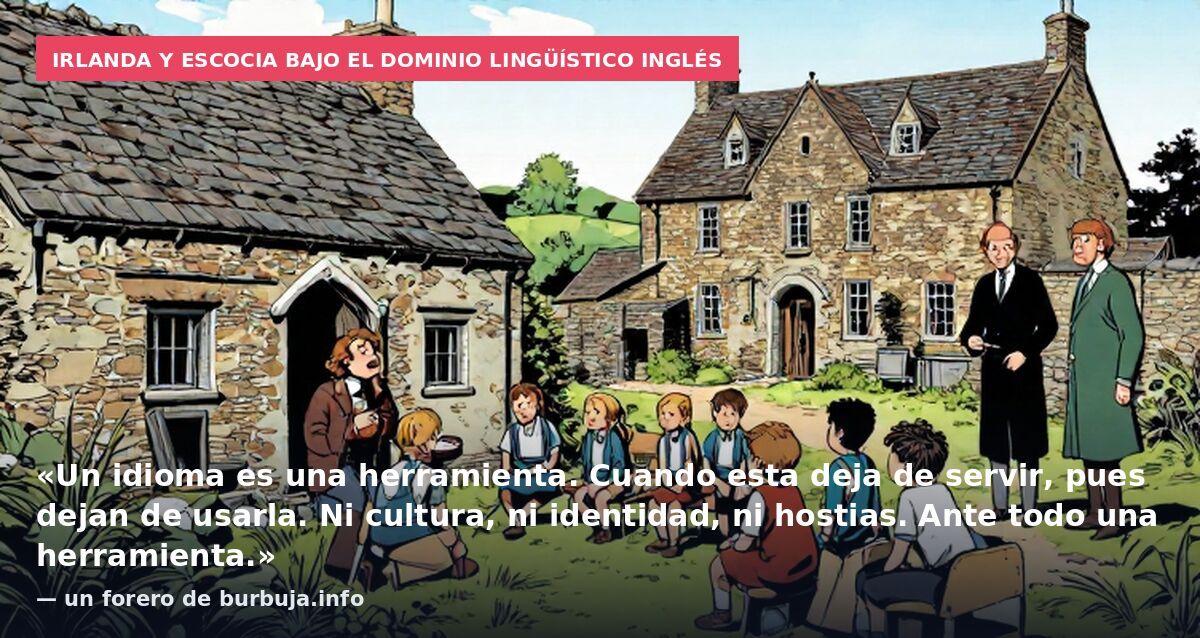 Irlanda y Escocia bajo el dominio lingüístico inglés: «Un idioma es una herramienta. Cuando esta deja de servir, pues dejan de usarla. Ni cultura, ni identidad, ni hostias. Ante todo una herramienta.» — un forero de burbuja.info