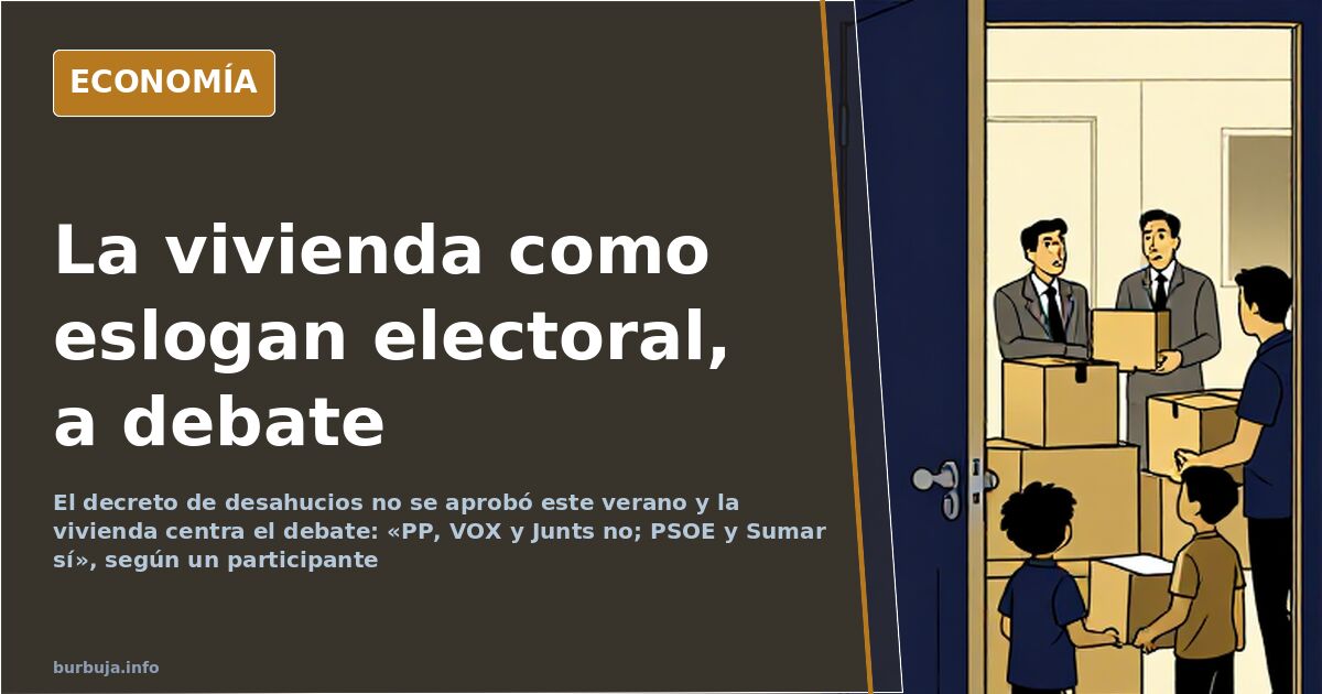 Bloques de pisos en una ciudad española al atardecer, imagen del debate político sobre vivienda, alquiler y desahucios