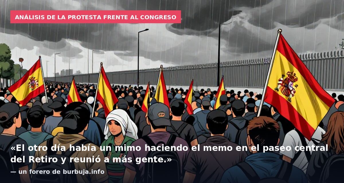 Análisis de la protesta frente al Congreso: «El otro día había un mimo haciendo el memo en el paseo central del Retiro y reunió a más gente.» — un forero de burbuja.info