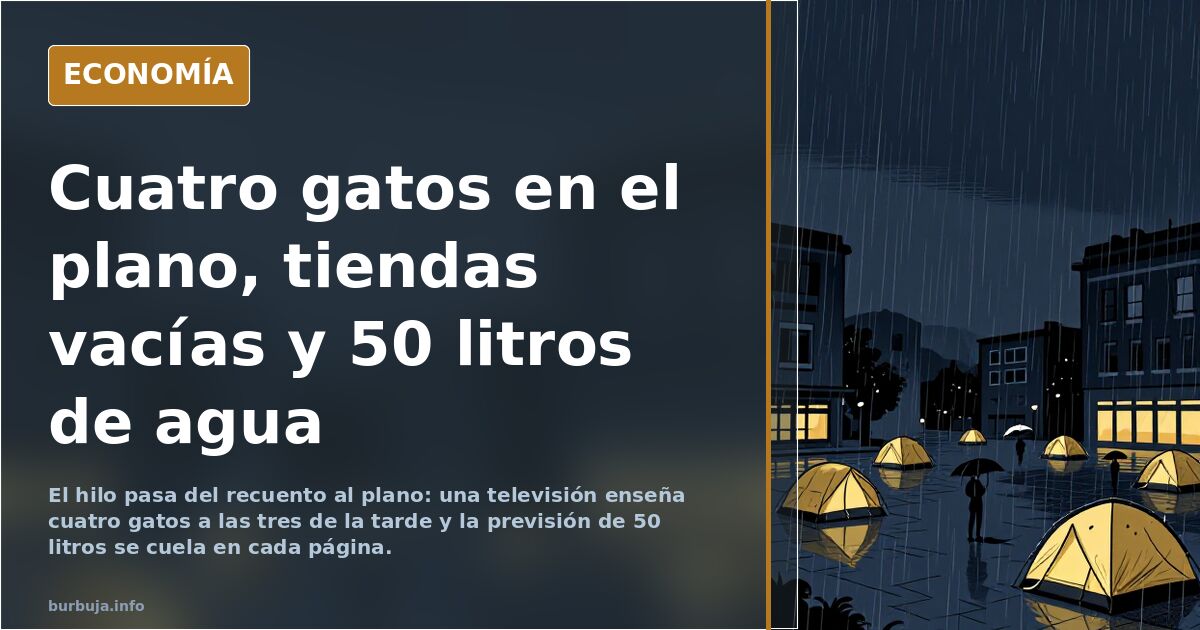 Cuatro gatos en el plano, tiendas vacías y 50 litros de agua