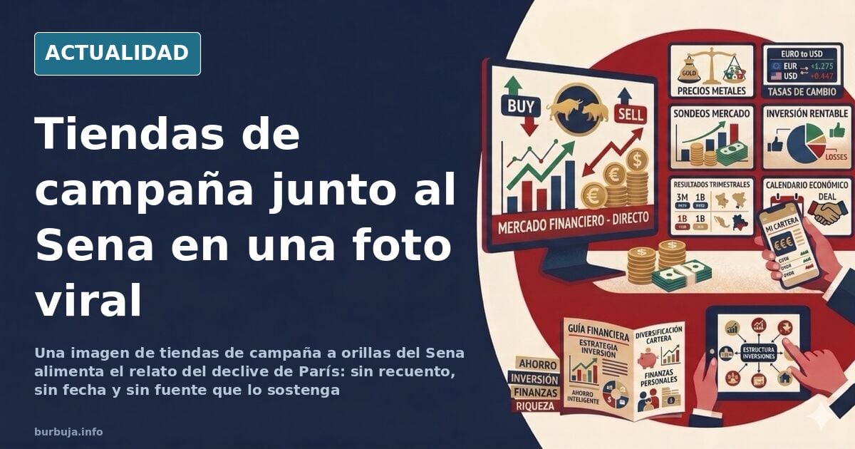Varias tiendas de campaña instaladas en la orilla del río Sena a su paso por París, según la imagen difundida en redes social