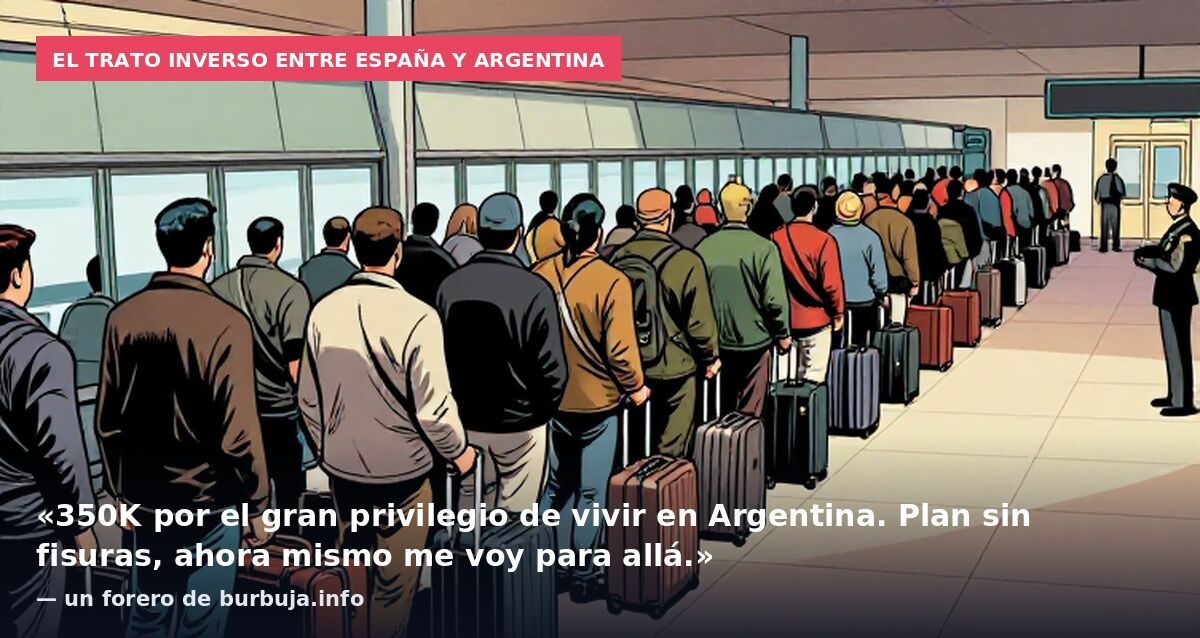 El trato inverso entre España y Argentina: «350K por el gran privilegio de vivir en Argentina. Plan sin fisuras, ahora mismo me voy para allá.» — un forero de burbuja.info