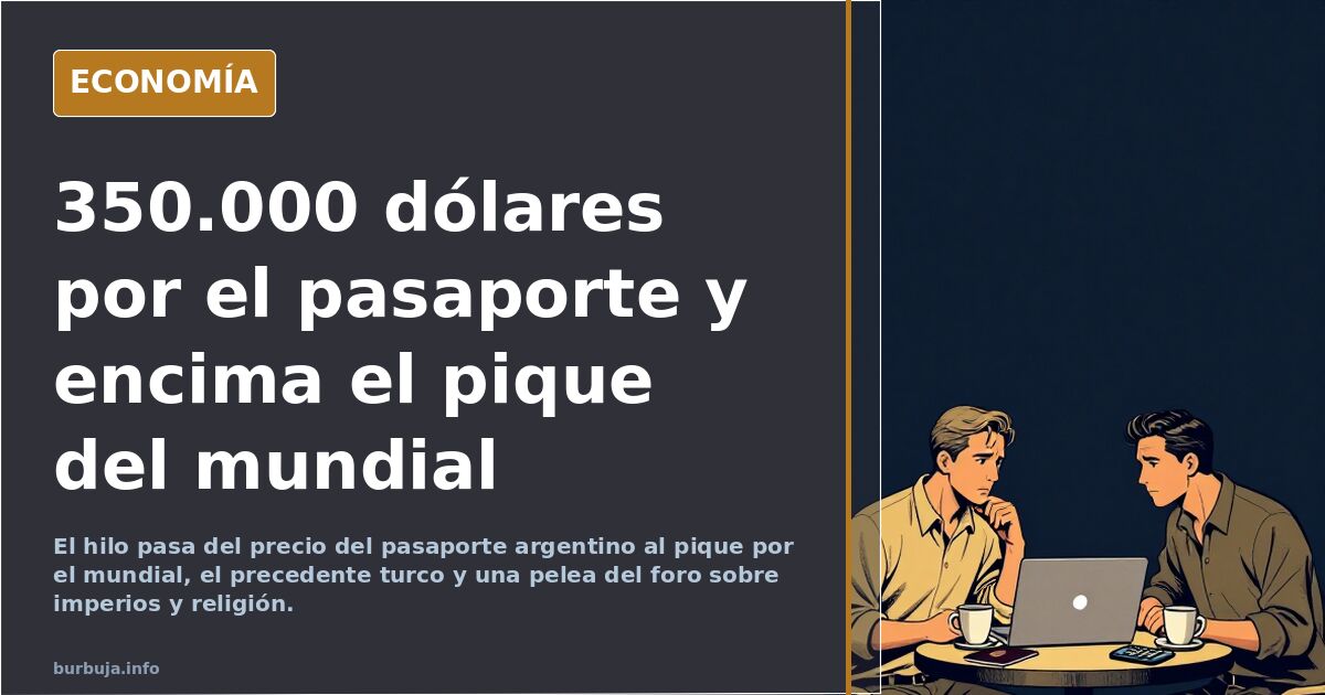 350.000 dólares por el pasaporte y encima el pique del mundial