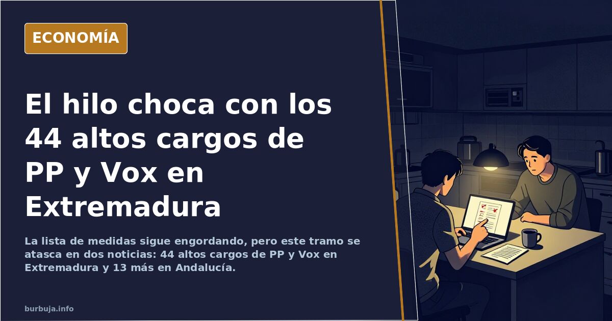 Hilo para que pongamos las cosas que Feijoo y Abascal deberían cuando haya cambio de gobierno.