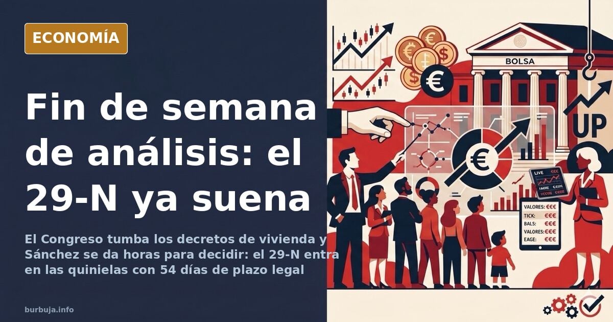 Ilustración editorial de un calendario electoral español con las fechas de posible convocatoria y una urna, en tonos azul mar