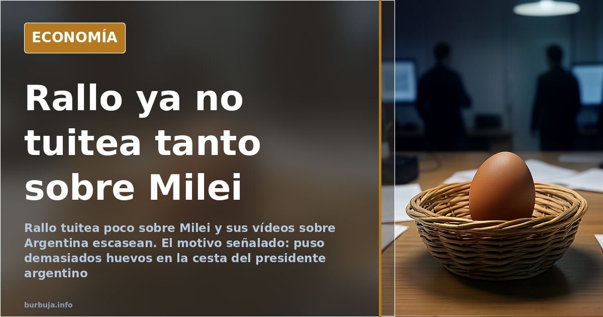 Ilustración editorial de un micrófono apagado frente a un mapa de Argentina, símbolo del silencio de Rallo sobre Milei
