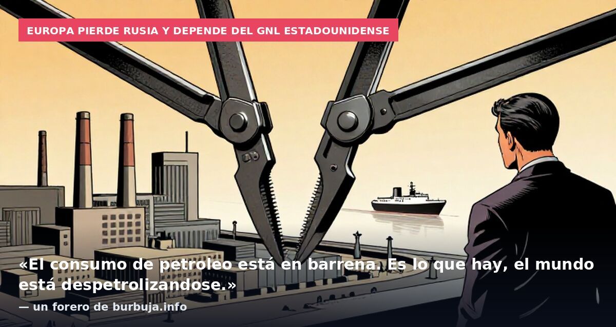 Europa pierde Rusia y depende del GNL estadounidense: «El consumo de petroleo está en barrena. Es lo que hay, el mundo está despetrolizandose.» — un forero de burbuja.info