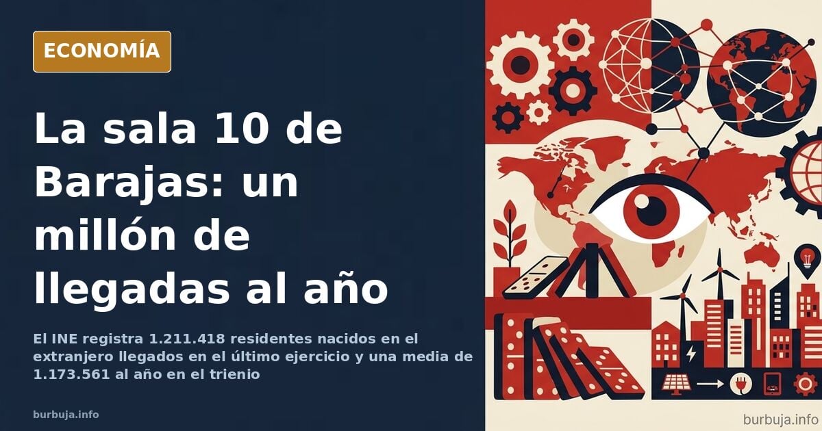 Puertas automáticas de la sala 10 de la Terminal 4 de Barajas con viajeros esperando entre maletas