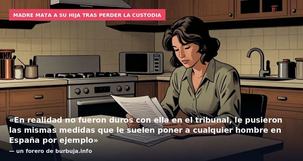 Madre mata a su hija tras perder la custodia: «En realidad no fueron duros con ella en el tribunal, le pusieron las mismas medidas que le suelen poner a cualquier hombre en España por ejemplo» — un forero de burbuja.info