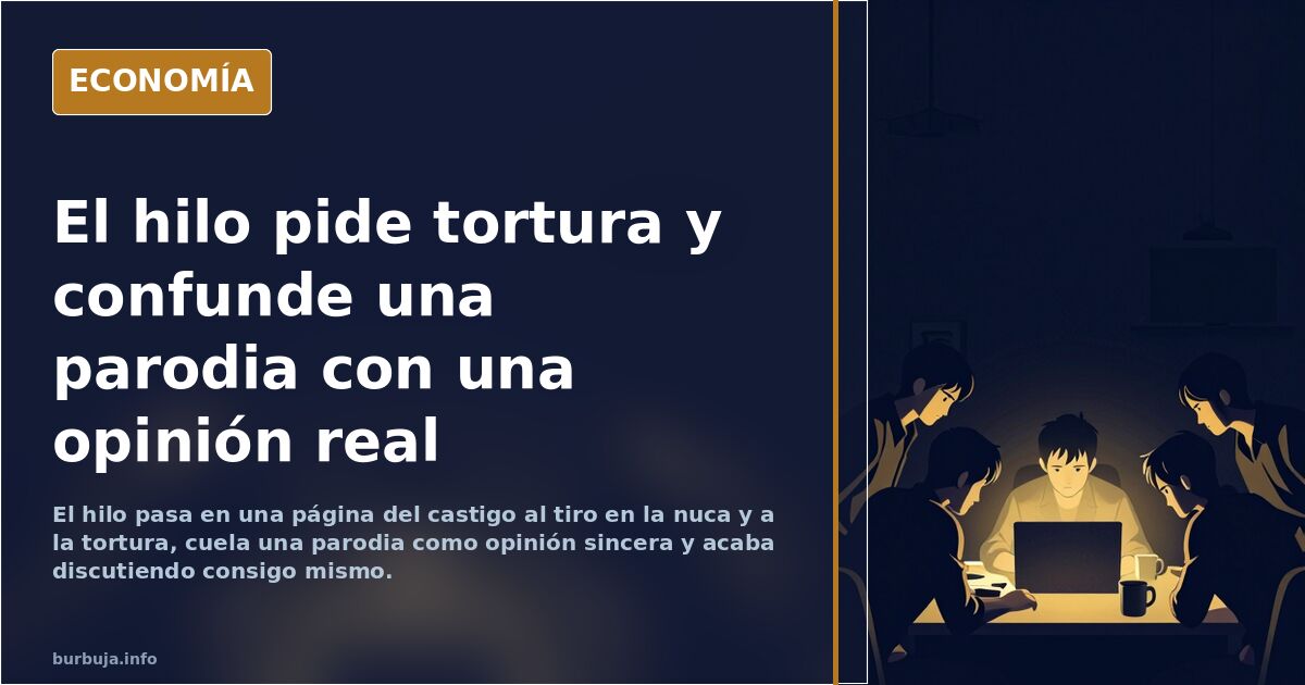 El hilo pide tortura y confunde una parodia con una opinión real