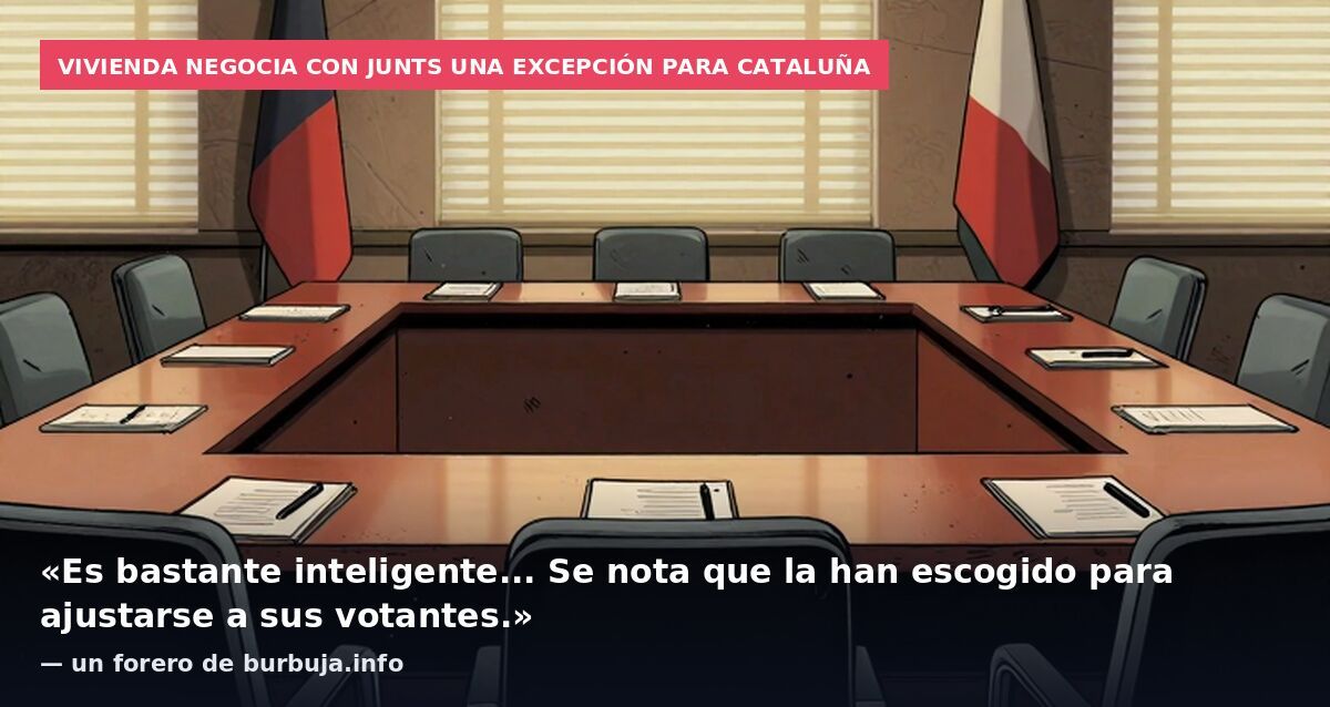 Vivienda negocia con Junts una excepción para Cataluña: «Es bastante inteligente... Se nota que la han escogido para ajustarse a sus votantes.» — un forero de burbuja.info