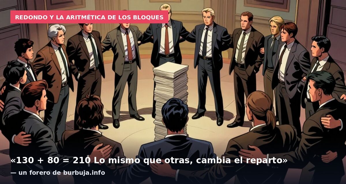 Redondo y la aritmética de los bloques: «130 + 80 = 210 Lo mismo que otras, cambia el reparto» — un forero de burbuja.info