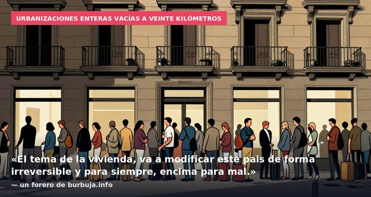 Urbanizaciones enteras vacías a veinte kilómetros: «El tema de la vivienda, va a modificar este pais de forma irreversible y para siempre, encima para mal.» — un forero de burbuja.info
