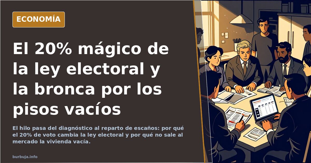 El 20% mágico de la ley electoral y la bronca por los pisos vacíos