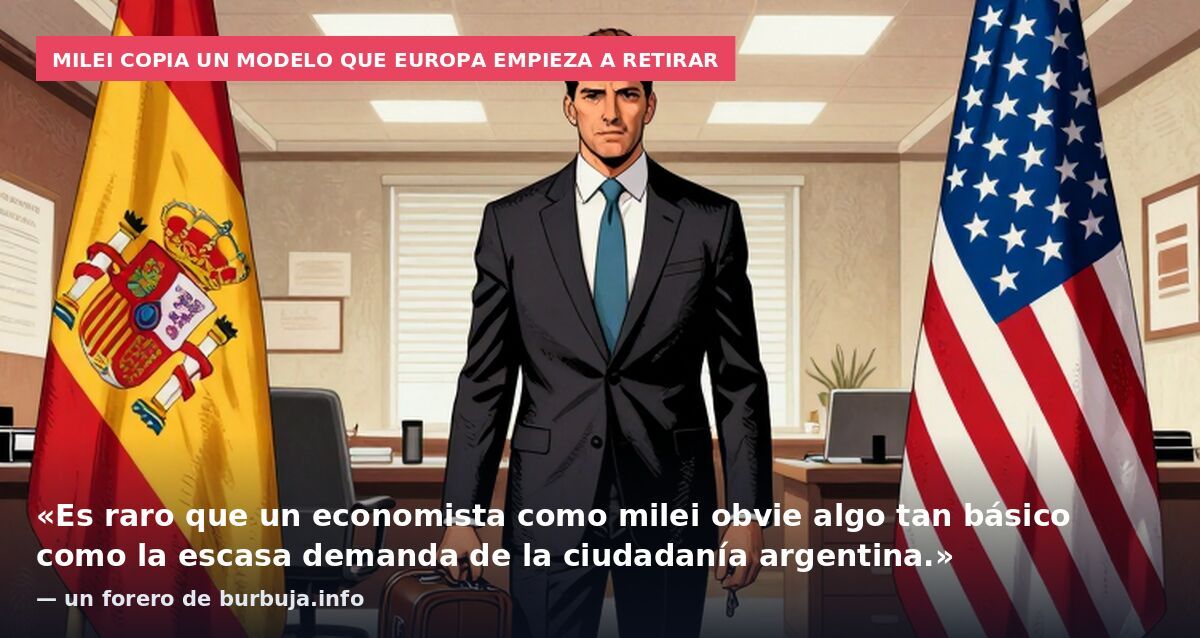 Milei copia un modelo que Europa empieza a retirar: «Es raro que un economista como milei obvie algo tan básico como la escasa demanda de la ciudadanía argentina.» — un forero de burbuja.info