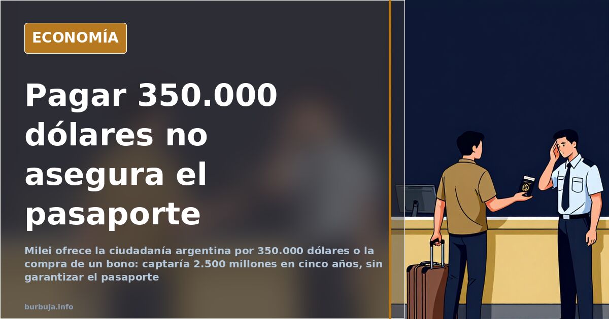 Milei abre la vía de 350.000 dólares para residir en Argentina