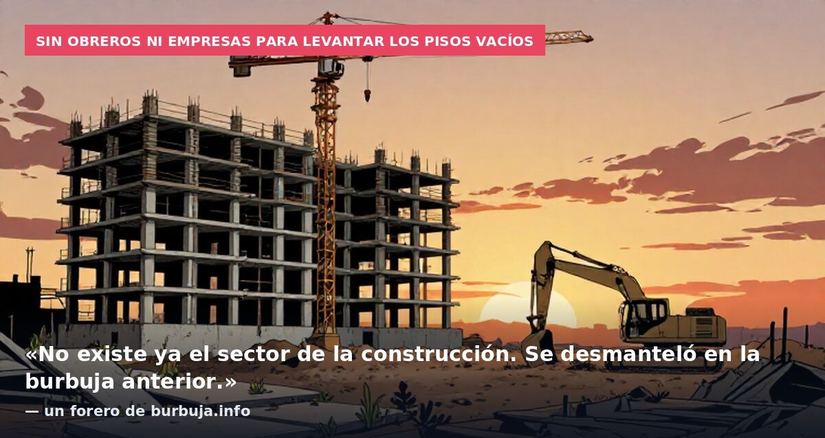 Sin obreros ni empresas para levantar los pisos vacíos: «No existe ya el sector de la construcción. Se desmanteló en la burbuja anterior.» — un forero de burbuja.info