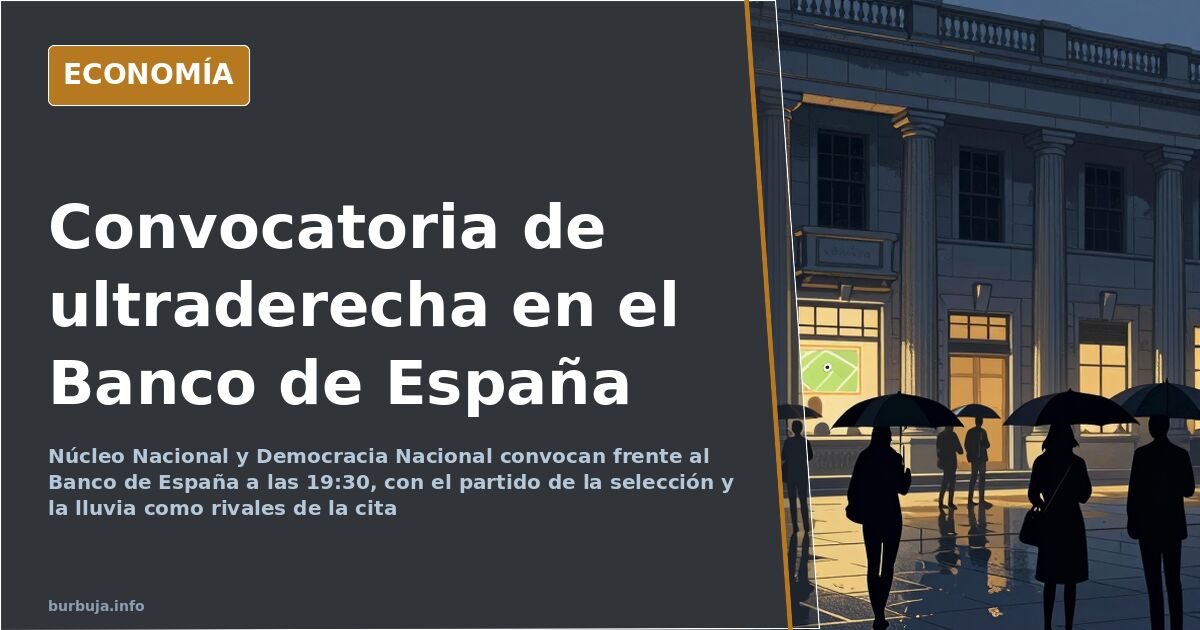 Ilustración editorial de una concentración reducida junto a una boca de metro cerrada en el centro de Madrid