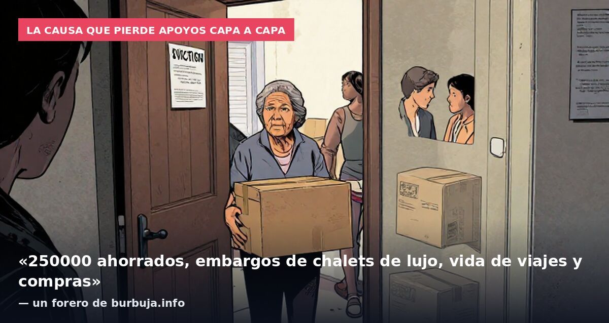 La causa que pierde apoyos capa a capa: «250000 ahorrados, embargos de chalets de lujo, vida de viajes y compras» — un forero de burbuja.info