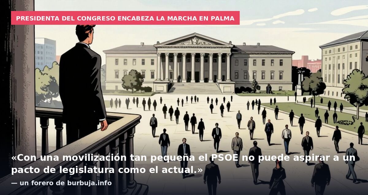 Presidenta del Congreso encabeza la marcha en Palma: «Con una movilización tan pequeña el PSOE no puede aspirar a un pacto de legislatura como el actual.» — un forero de burbuja.info