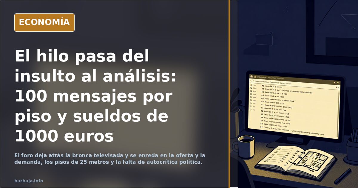 El hilo pasa del insulto al análisis: 100 mensajes por piso y sueldos de 1000 euros
