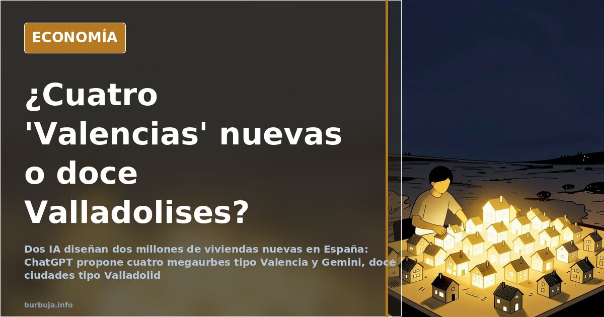 Cuatro 'Valencias' o doce 'Valladolides' para 2 millones de casas