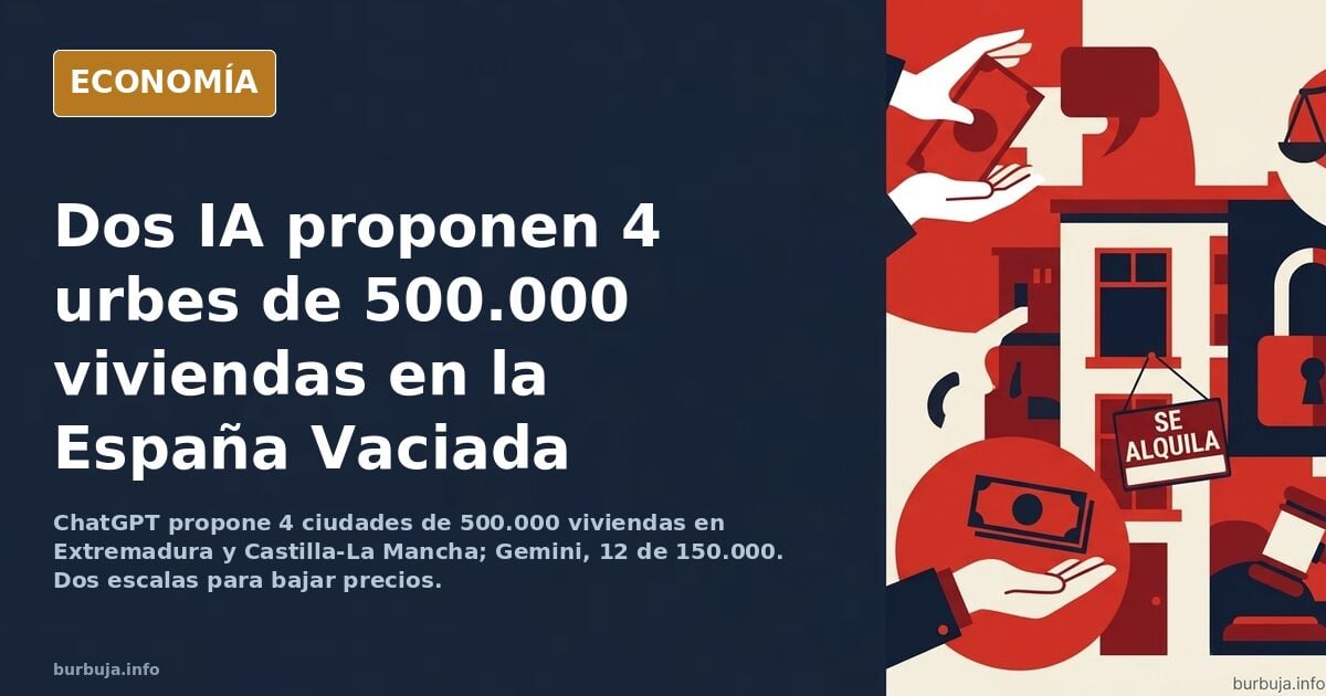 ChatGPT y Gemini resuelven el problema de la vivienda. Hay que construir 4x "Valencias" nuevas en la España Vaciada.