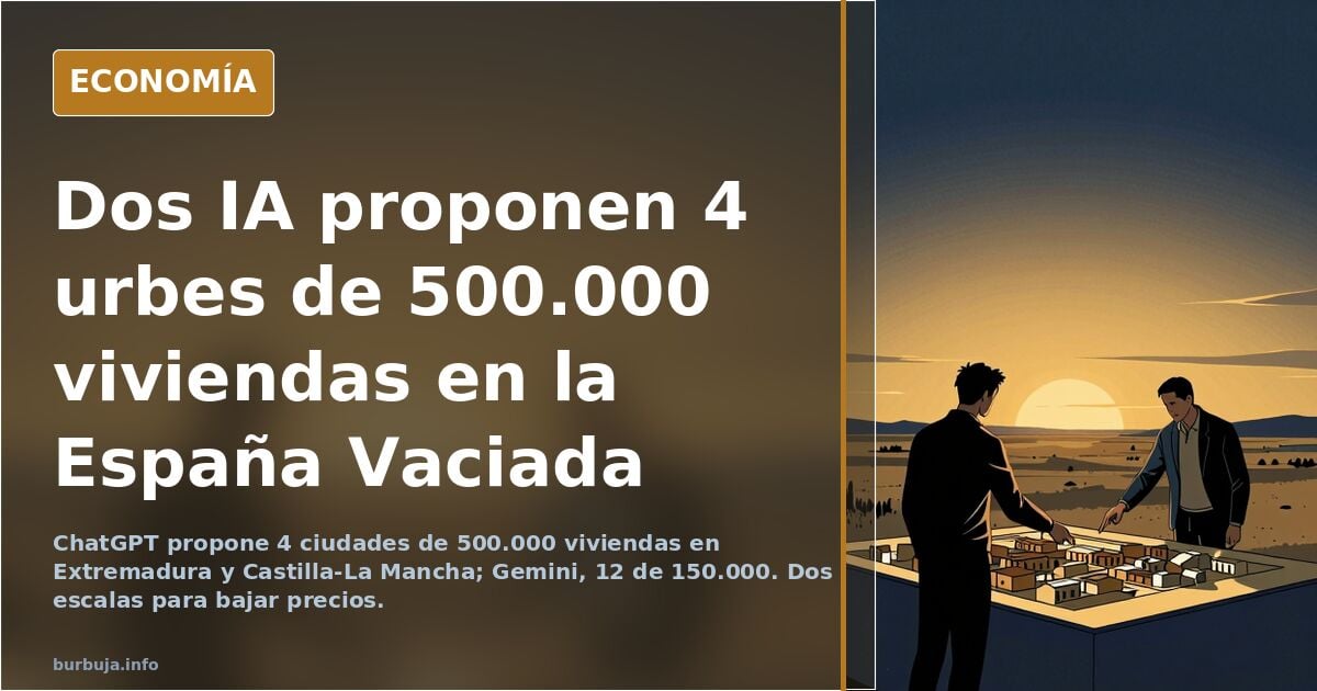 ChatGPT y Gemini resuelven el problema de la vivienda. Hay que construir 4x "Valencias" nuevas en la España Vaciada.