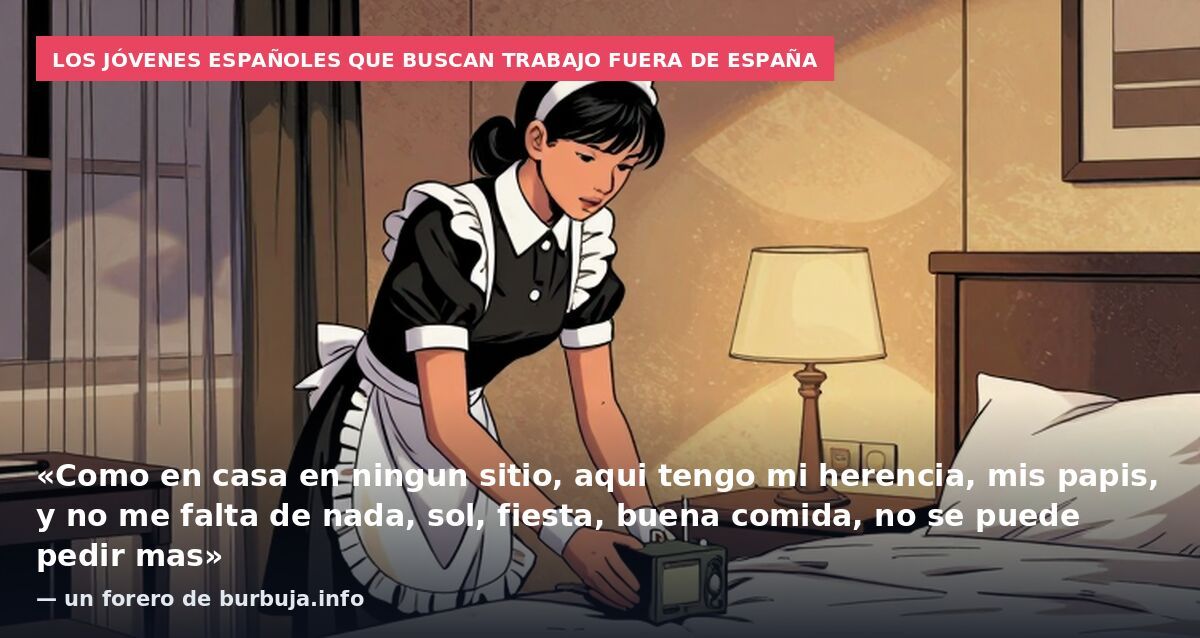 Los jóvenes españoles que buscan trabajo fuera de España: «Como en casa en ningun sitio, aqui tengo mi herencia, mis papis, y no me falta de nada, sol, fiesta, buena comida, no se puede pedir mas» — un forero de burbuja.info